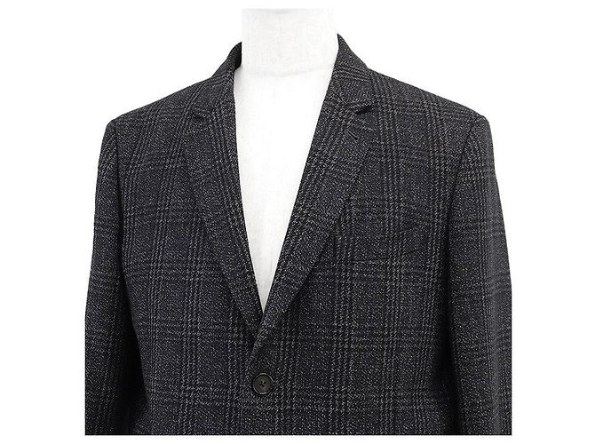 Paul Smith Glen Check Wool Blend Coat Brown Dark grey - view 2