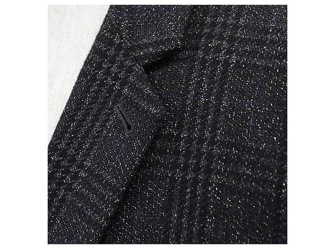 Paul Smith Glen Check Wool Blend Coat Brown Dark grey - view 3