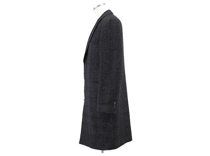 Paul Smith Glen Check Wool Blend Coat Brown Dark grey - view 5