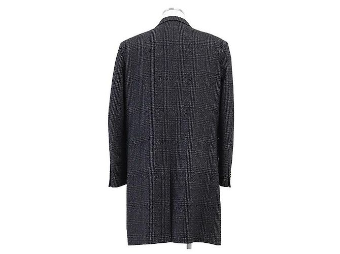 Paul Smith Glen Check Wool Blend Coat Brown Dark grey - view 6