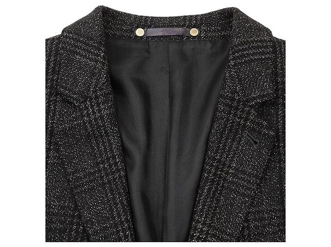 Paul Smith Glen Check Wool Blend Coat Brown Dark grey - view 8