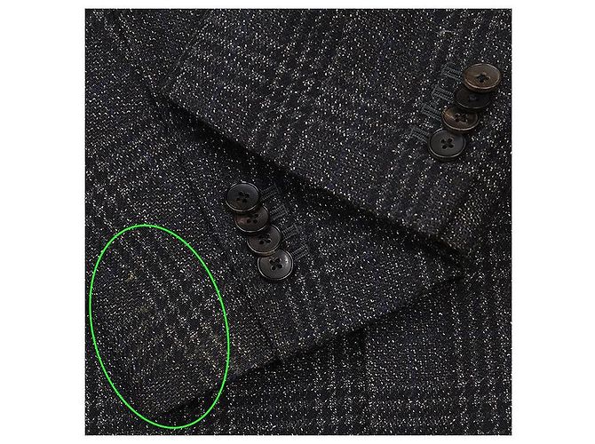 Paul Smith Glen Check Wool Blend Coat Brown Dark grey - view 9