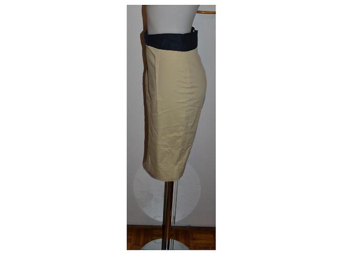 Minifalda de algodón beige Red Valentino con banda negra Negro - vista 3