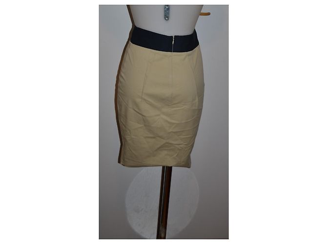 Minifalda de algodón beige Red Valentino con banda negra Negro - vista 4