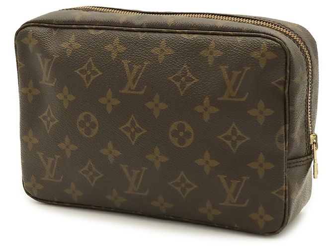 Louis Vuitton Monogram Trousse Toilette 23 Clutch Handbag Marrone - vista 3