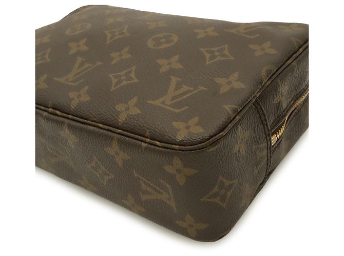 Louis Vuitton Monogram Trousse Toilette 23 Clutch Handbag Marrone - vista 4
