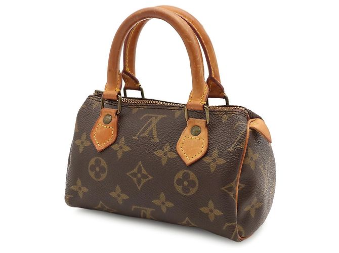 Louis Vuitton Monogram Mini Speedy Handbag Pouch M41534 Castaño - vista 3