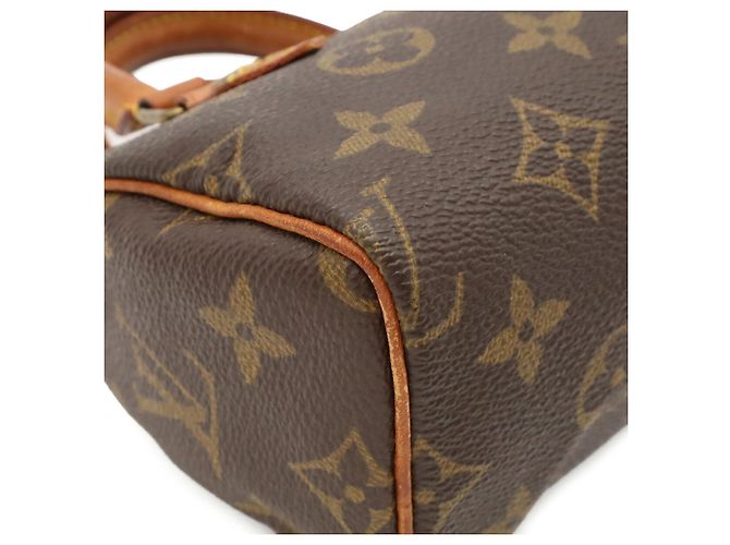 Louis Vuitton Monogram Mini Speedy Handbag Pouch M41534 Castaño - vista 4