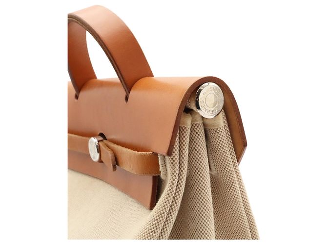 Hermès Hermes Herbag Sac aux PM Borsa Zaino Marrone chiaro - vista 7