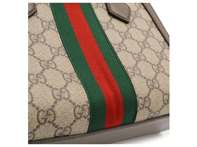 Borsa Tote Piccola GUCCI Ophidia GG Supreme Rosso Beige Verde - vista 10