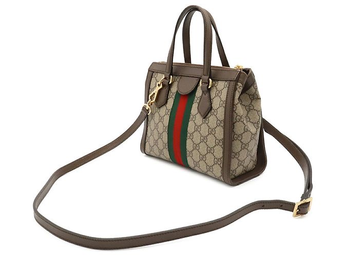 Borsa Tote Piccola GUCCI Ophidia GG Supreme Rosso Beige Verde - vista 3