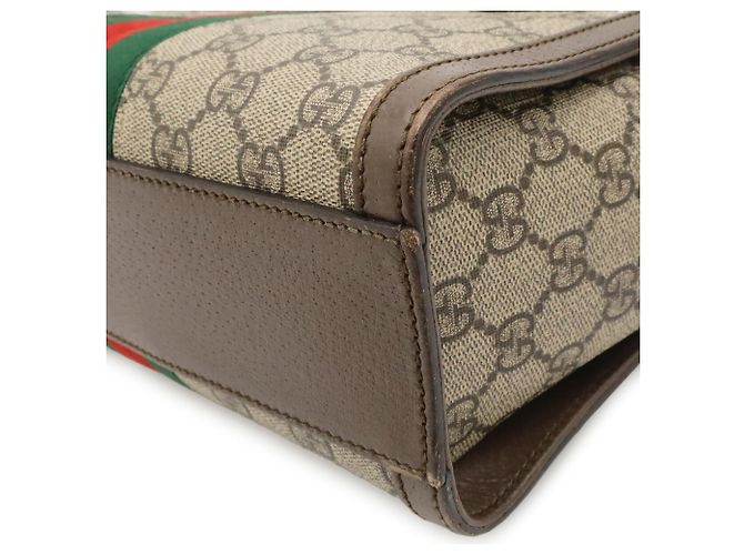 Borsa Tote Piccola GUCCI Ophidia GG Supreme Rosso Beige Verde - vista 4