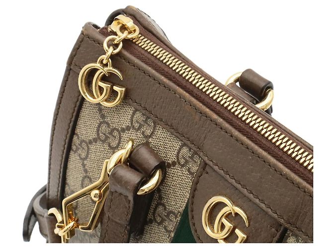 Borsa Tote Piccola GUCCI Ophidia GG Supreme Rosso Beige Verde - vista 6