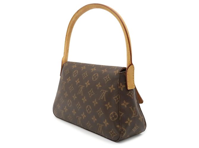 Bolso de hombro Louis Vuitton Monogram Mini Looping Castaño - vista 3