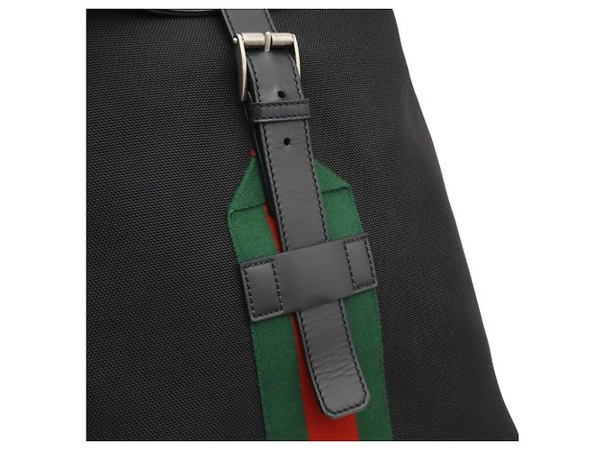 Gucci Sherry Line Backpack Black Red Green - view 10