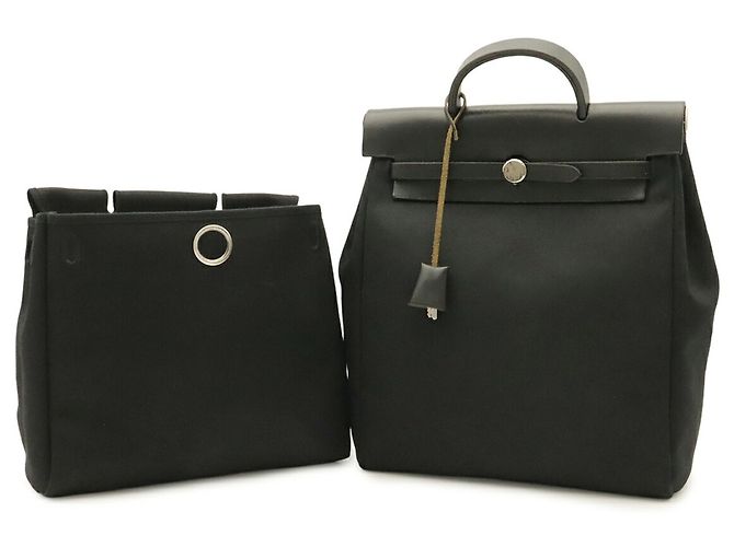 Hermès Herbag Ad PM Mochila/Bolsa de mão Preto - vista 2