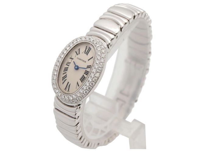 Cartier Mini Baignoire Uhr mit Diamantlünette - Ansicht 2