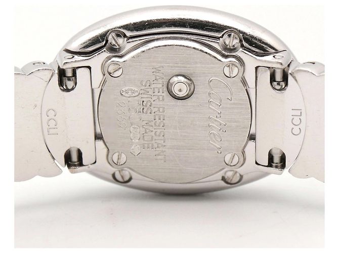 Cartier Mini Baignoire Uhr mit Diamantlünette - Ansicht 6