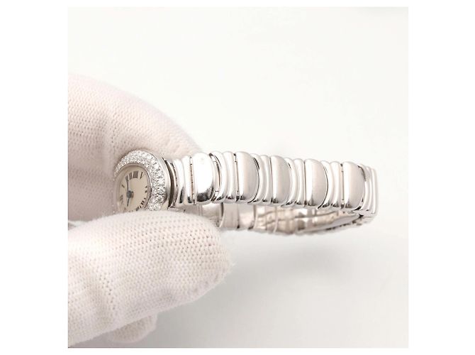 Cartier Mini Baignoire Uhr mit Diamantlünette - Ansicht 8