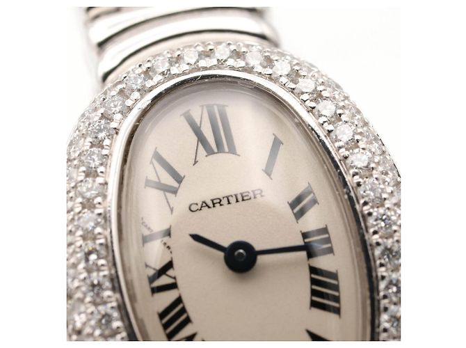 Cartier Mini Baignoire Uhr mit Diamantlünette - Ansicht 9