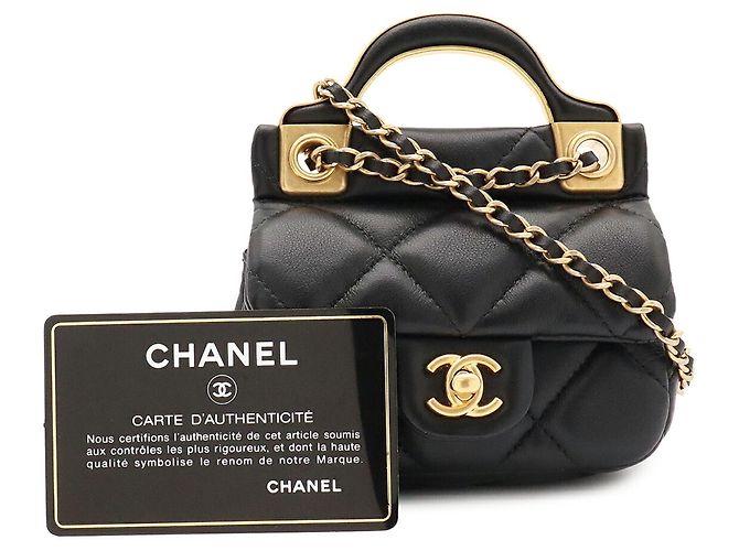 Bolsa de Ombro Chanel Matelassé com Corrente Preto - vista 10