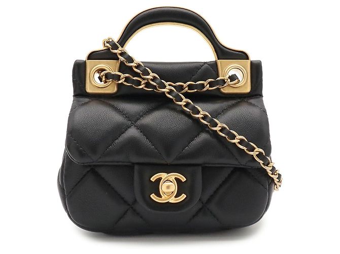 Bolsa de Ombro Chanel Matelassé com Corrente Preto - vista 2