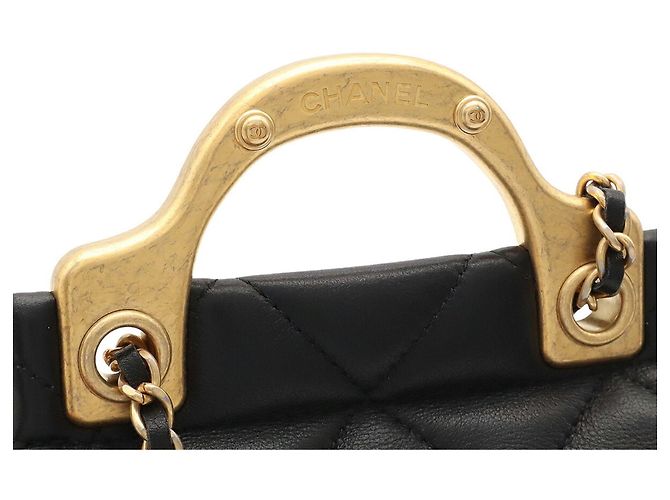 Bolsa de Ombro Chanel Matelassé com Corrente Preto - vista 7