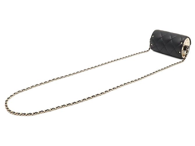 Chanel gesteppte Leder-Schultertasche Schwarz - Ansicht 3