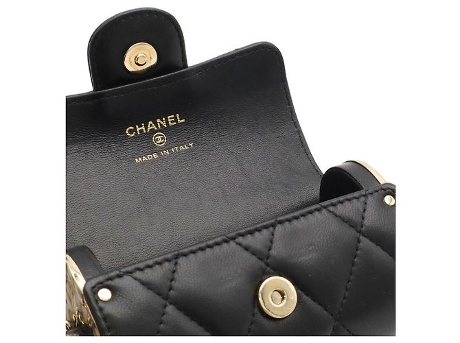 Chanel gesteppte Leder-Schultertasche Schwarz - Ansicht 8