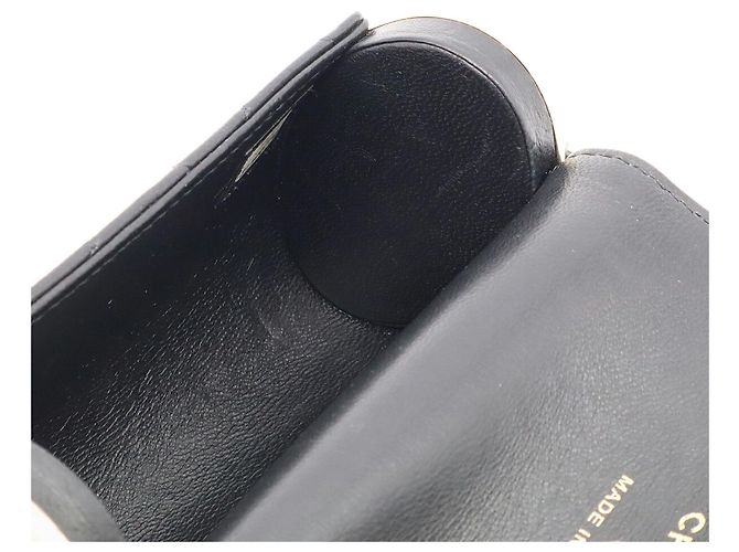 Chanel gesteppte Leder-Schultertasche Schwarz - Ansicht 9