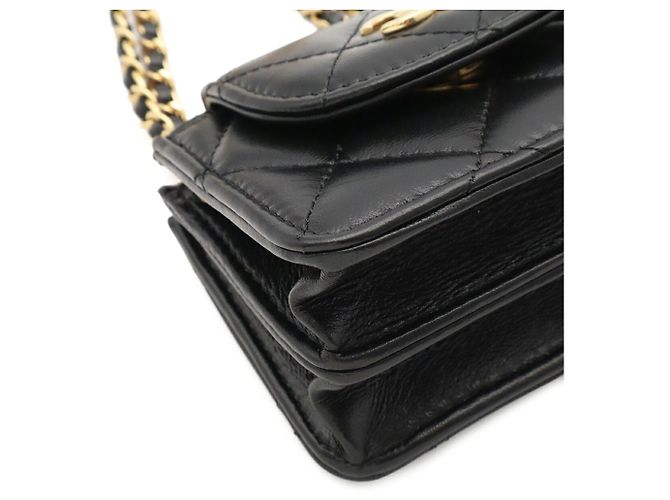Bolso de hombro con cadena Chanel Matelassé Negro - vista 4
