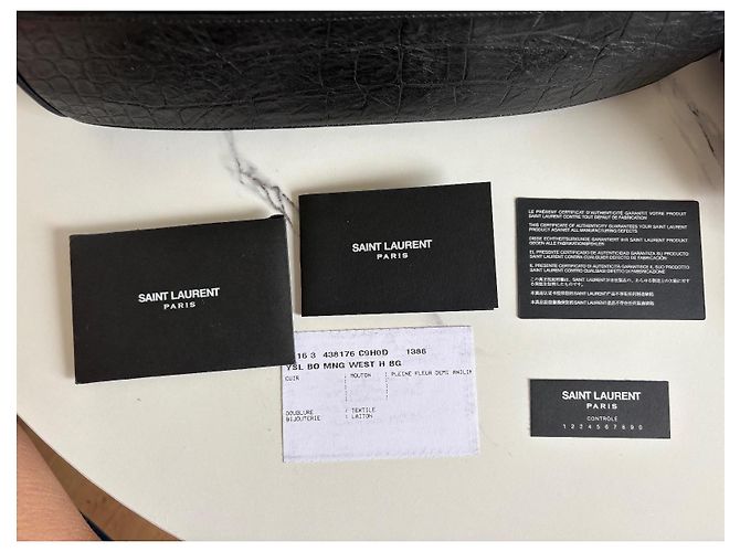 Autre Marque Borsa a tracolla Saint Laurent West Hollywood in pelle nera effetto coccodrillo Nero - vista 12