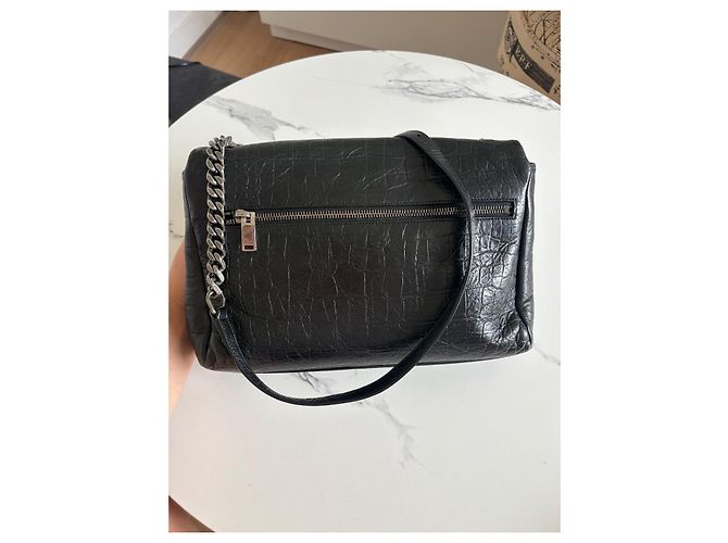 Autre Marque Borsa a tracolla Saint Laurent West Hollywood in pelle nera effetto coccodrillo Nero - vista 2