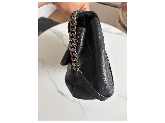 Autre Marque Borsa a tracolla Saint Laurent West Hollywood in pelle nera effetto coccodrillo Nero - vista 4