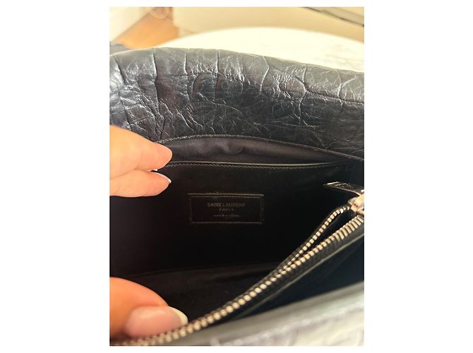 Autre Marque Borsa a tracolla Saint Laurent West Hollywood in pelle nera effetto coccodrillo Nero - vista 9