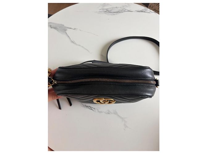 Gucci GG Marmont Borsa a Tracolla Pelle Nera Nero - vista 2