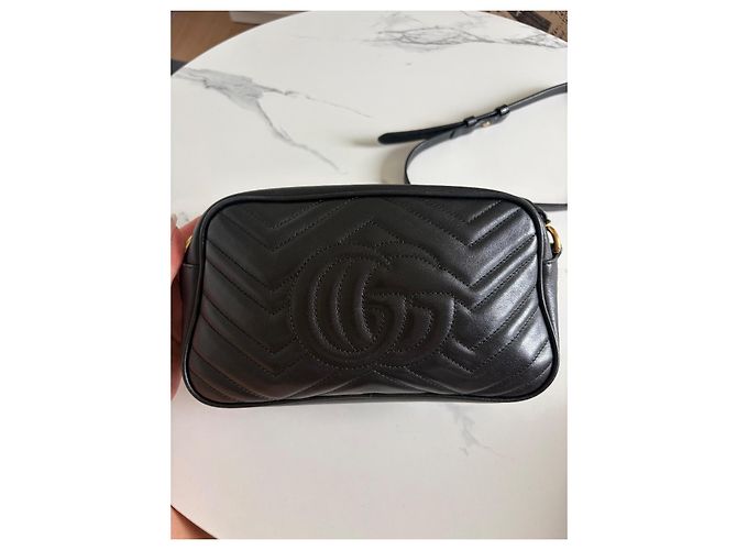 Gucci GG Marmont Borsa a Tracolla Pelle Nera Nero - vista 3