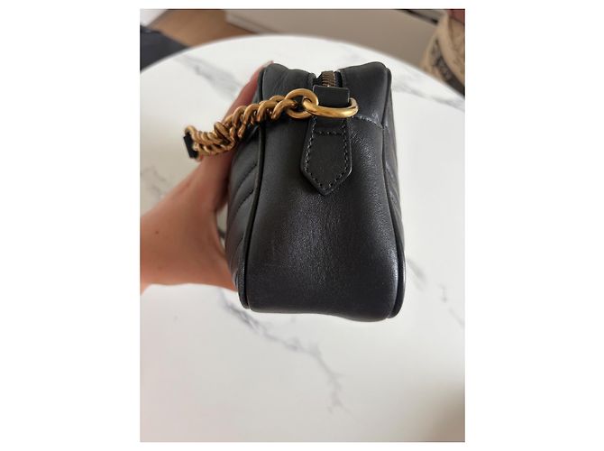 Gucci GG Marmont Borsa a Tracolla Pelle Nera Nero - vista 6