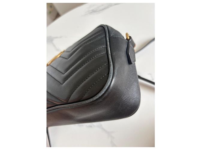 Gucci GG Marmont Borsa a Tracolla Pelle Nera Nero - vista 9