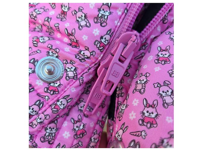 Casaco acolchoado Balenciaga rosa estampado coelho - vista 10