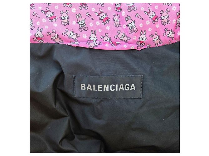 Casaco acolchoado Balenciaga rosa estampado coelho - vista 12