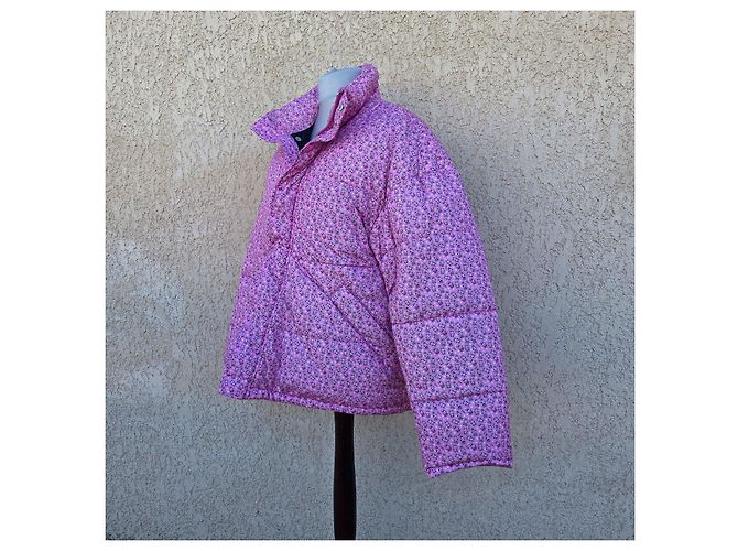 Casaco acolchoado Balenciaga rosa estampado coelho - vista 2