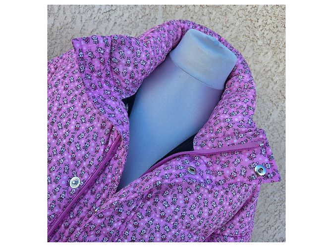 Casaco acolchoado Balenciaga rosa estampado coelho - vista 8