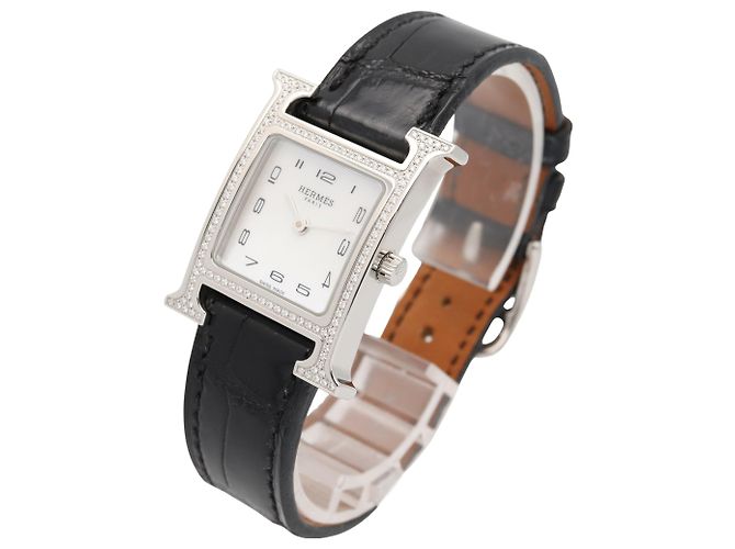 Hermès Relógio de pulso Hermes H-Watch com bisel de diamantes - vista 2