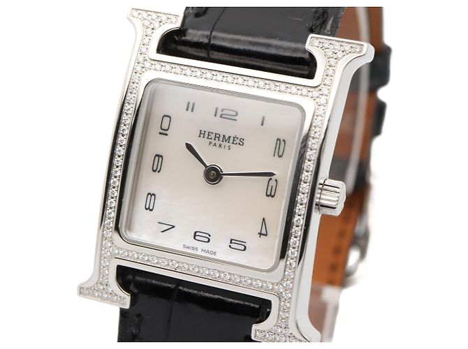 Hermès Relógio de pulso Hermes H-Watch com bisel de diamantes - vista 3