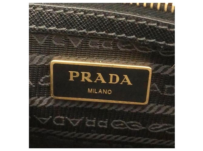 Borsa Prada Galleria in pelle Saffiano Nera Nero - vista 7