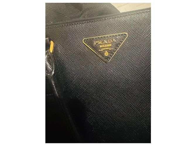 Borsa Prada Galleria in pelle Saffiano Nera Nero - vista 8