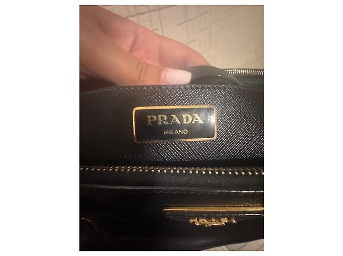 Borsa Prada Galleria in pelle Saffiano Nera Nero - vista 9