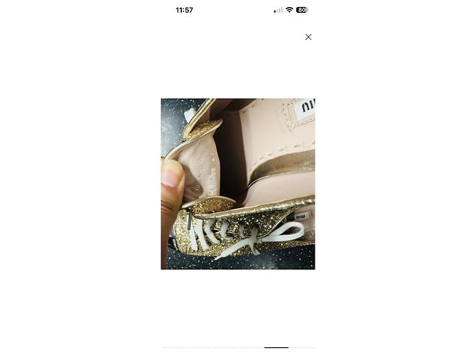 Miu Miu Goldglitzer Low-Top-Sneaker mit Metallkappe Golden - Ansicht 5