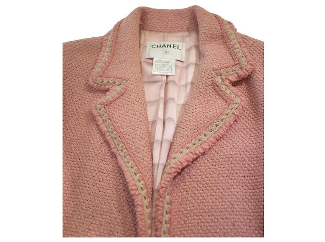 Timeless Chanel 00A Abrigo Largo Bouclé Rosa - vista 10
